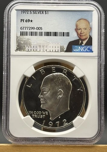 1972 S Silver Eisenhower Dollar $1 NGC PF 69 * Star