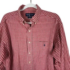 Vintage 90s Ralph Lauren Blake Shirt Mens M Red Gingham Button Down