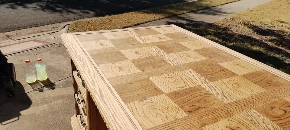 Escritorio de oficina vintage de madera de roble Foto 2 de 4