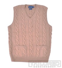 POLO GOLF RALPH LAUREN Solid Beige Alpaca Luxury Cable Knit Sweater Vest MEDIUM
