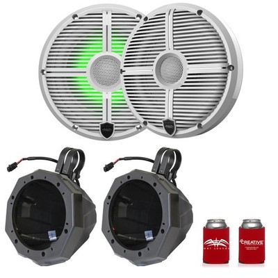 Wet Sounds Recon6-XWW-RGB 6.5'' SSV US2-C65U-175 Black Pods with 1.75'' Clamps