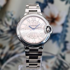 Cartier Ballon Bleu 33 Steel Pink Dial Watch WSBB0046 Full Set