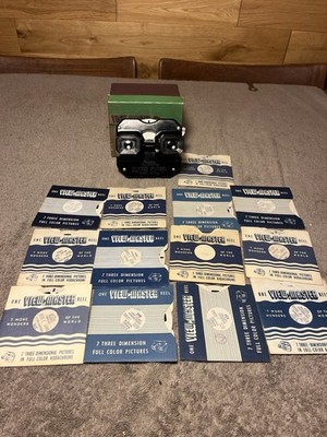 Vintage Sawyer s View-Master Stereoskop + 13 Rollen - verpackt, ca. 1940er-50er Jahre