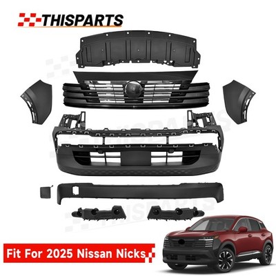 Fit For 2025-2026 Nissan Kicks SV/S Front Bumper Grille Assembly Primed Black