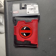 Marvel Deadpool Metal Logo Face Faux Leather Bifold Wallet