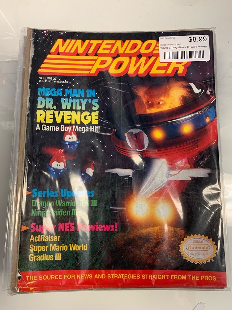 Nintendo Power #27 (1991) Mega Man Wily's Revenge Cover Includes Poster