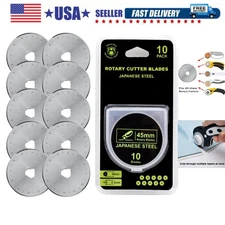 45mm Rotary Cutter Blades 10 Pack Fits Olfa, Fiskars, Replacement Rotary Blad...