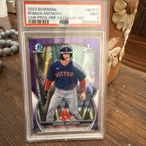 2023 Bowman Chrome Roman Anthony PSA 9 #021/250 Purple Waywave Refractor Red Sox