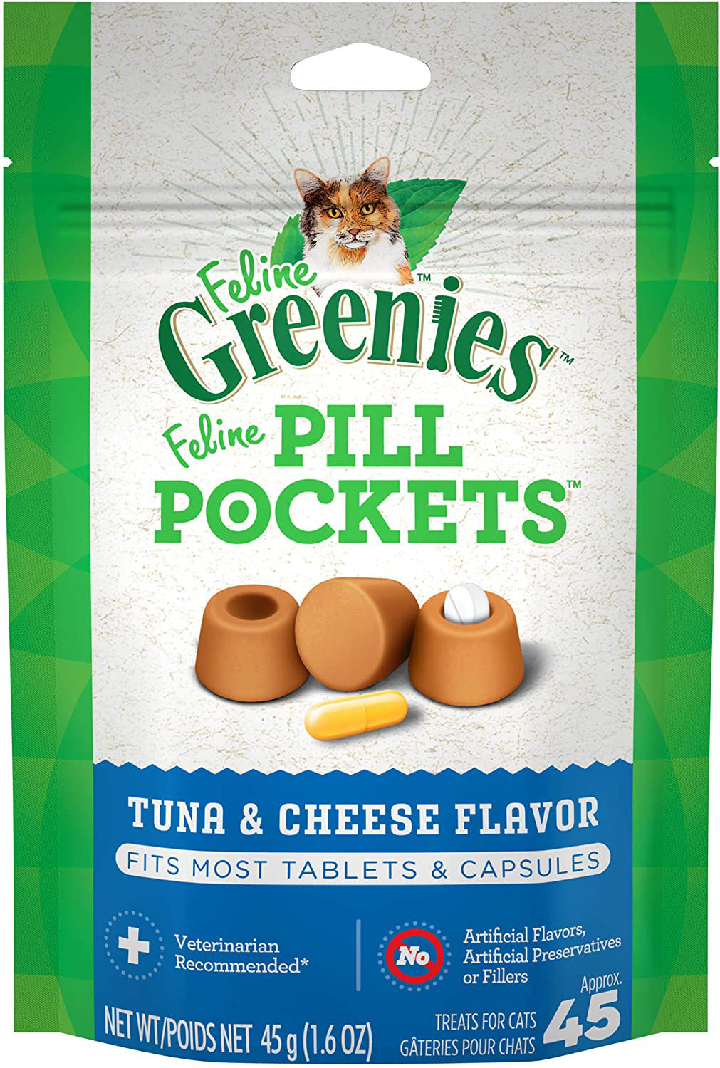 Raleigh Mall FELINE GREENIES Pill Pockets Surprise price Natural Cat Salmon F Tuna & Treats