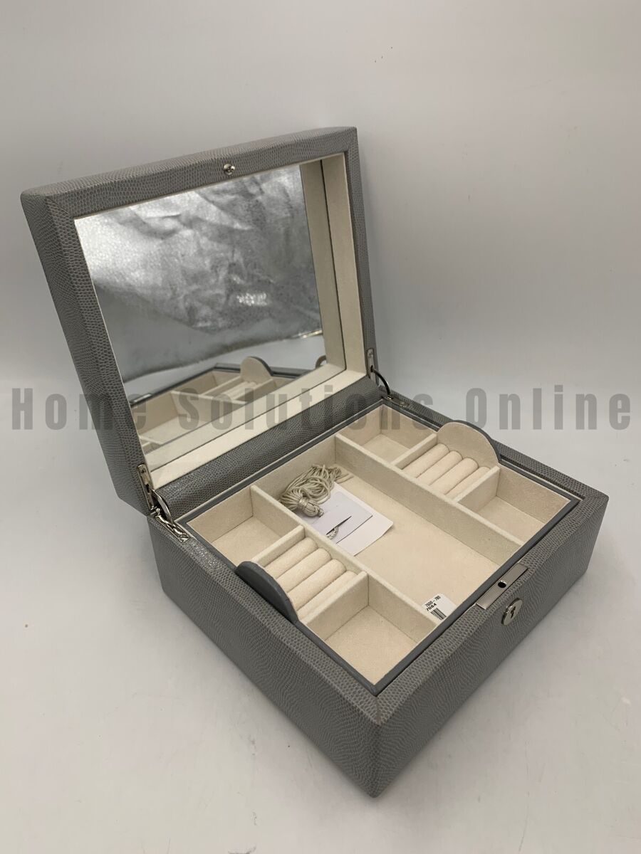 Pottery Barn McKenna Jewelry Box 新品未使用品 Pottery Barn Mckenna Bonded Leather Jewelry Box w/ Mirror