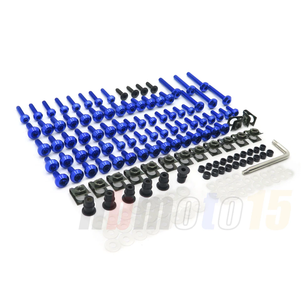 Kit de tornillos de carrocería de carenado azul para Suzuki Honda Yamaha Aprilia Kawasaki GSXR Foto 3 de 4