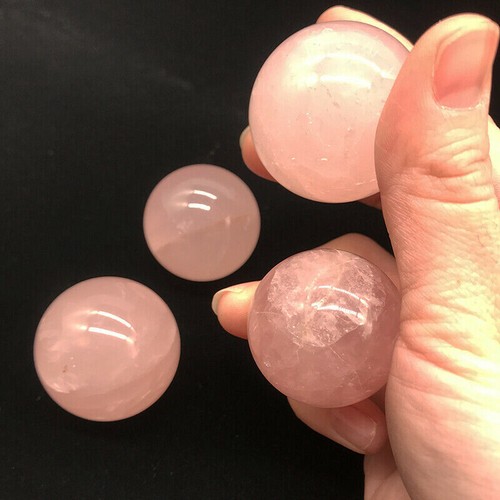 40mm Natural Pink Rose Quartz Crystal Healing Sphere Reiki Gemstone Ball + Stand - Picture 4 of 12