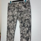 Escada Sport Jeans Womens Size 10 (Italy 42) W33 L29 Off White Grey Floral Print