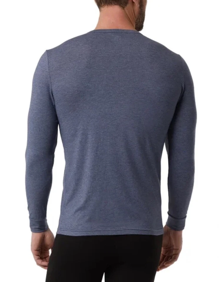 Paquete de 2 camisetas 32 DEGREES Heat para hombre manga larga cuello redondo talla M blancas y grises Foto 3 de 3