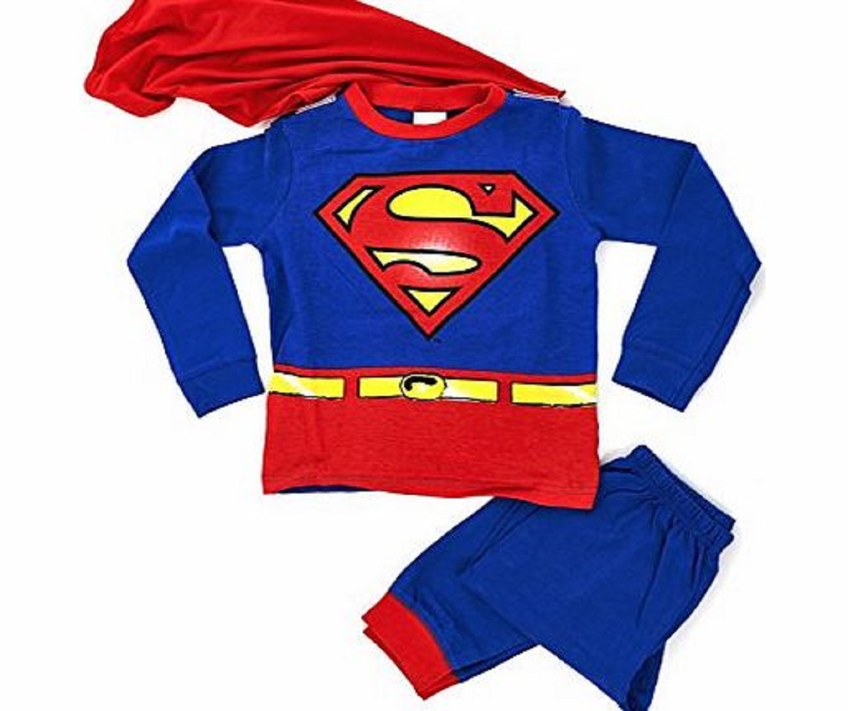 Pyjama Superman DC Comics Pour Garçons 3-10 Ans - 100% Coton, Manches Longues - Marchandise Officielle, Cadeau Idéal - 10