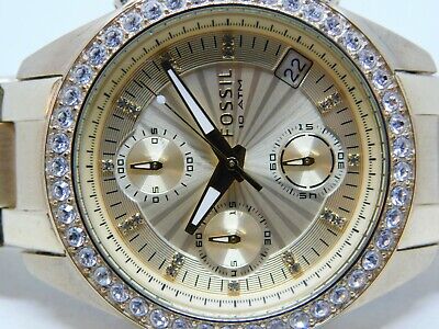 Fossil ES-2683 All Stainless Steel Quartz Women's Watch Sz Fossil ES-2683 All Stainless Steel Quartz Women's Watch Sz