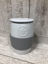 Pampered Chef White Cup for Egg Cooker, Oatmeal, Cake Mug With Lid Silicone Grip