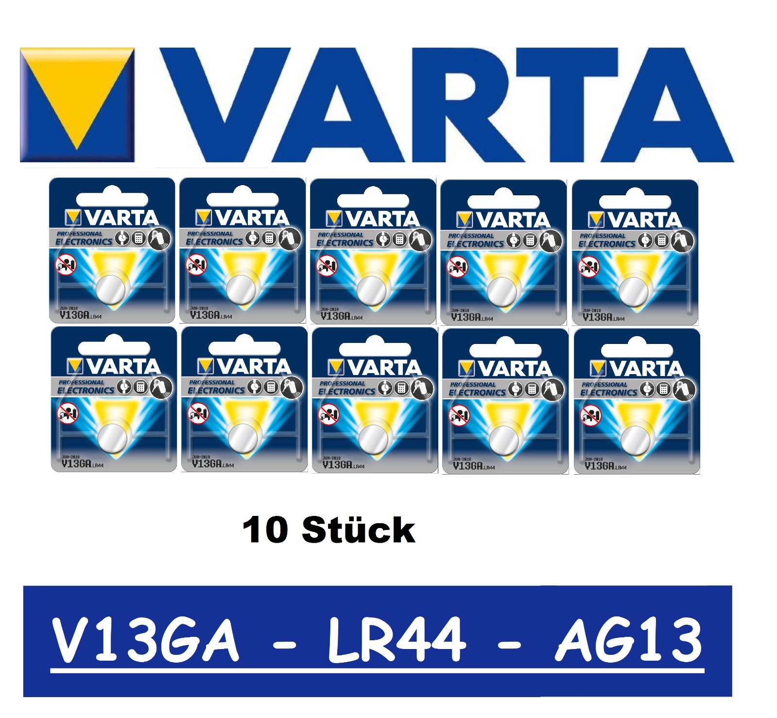 Varta Batterie V13Ga 13Ga Ag13 Lr44 V76Px Lr44 Knopfzelle Bulk Oder Blister