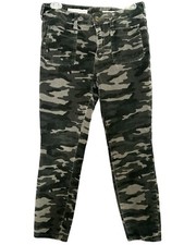 Anthropologie Pilcro Camo Print High Rise Skinny Corduroy Cropped Pants Sz 29