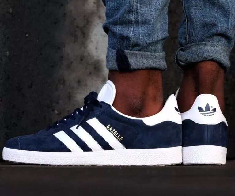 adidas Originals Gazelle Navy Blue GOLD BB5478 Mens US 8 Sneakers | eBay