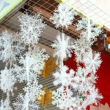 30/60/90 Pcs Classic White Snowflake Ornaments Christmas Tree Party Home Decor