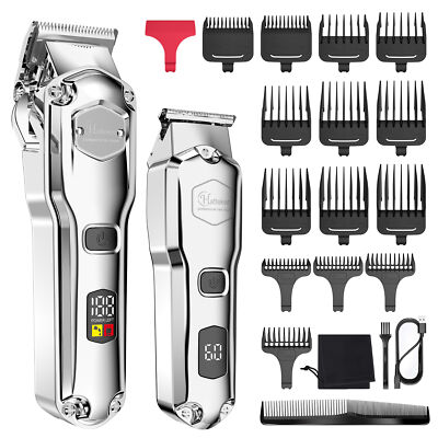 Hatteker Haarschneider Bartschneider Haarschneider USB Wiederaufladbar(SILBER)