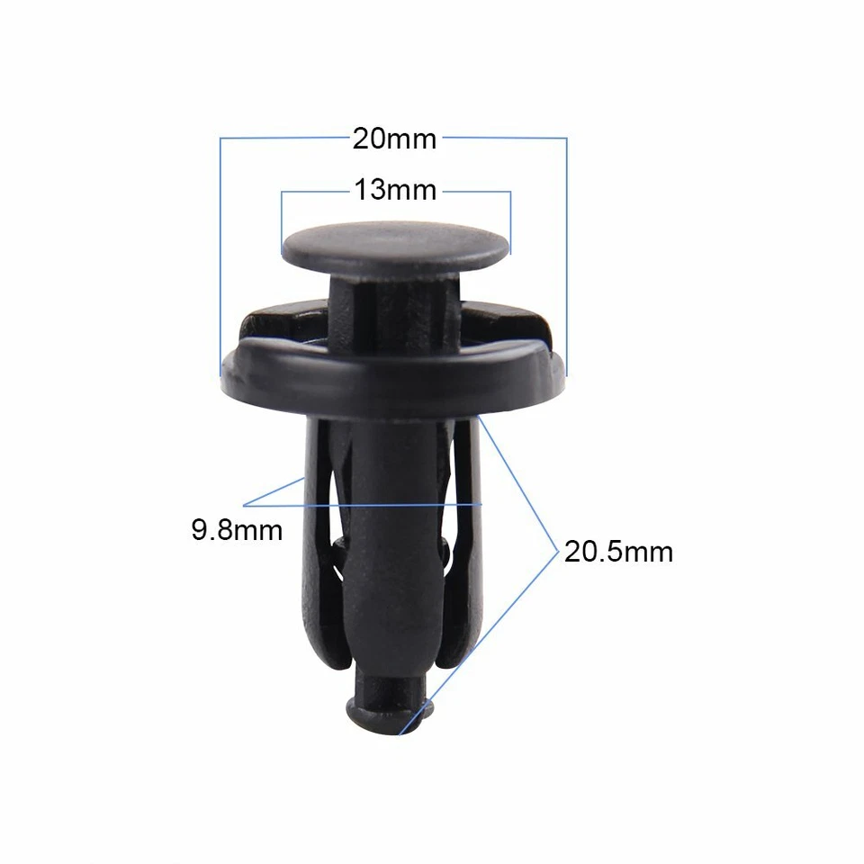 Фиксатор щитка крыла и бампера зажимы заклепки нейлоновый бампер 6 размер 100 шт. - Изображение 3 из 4