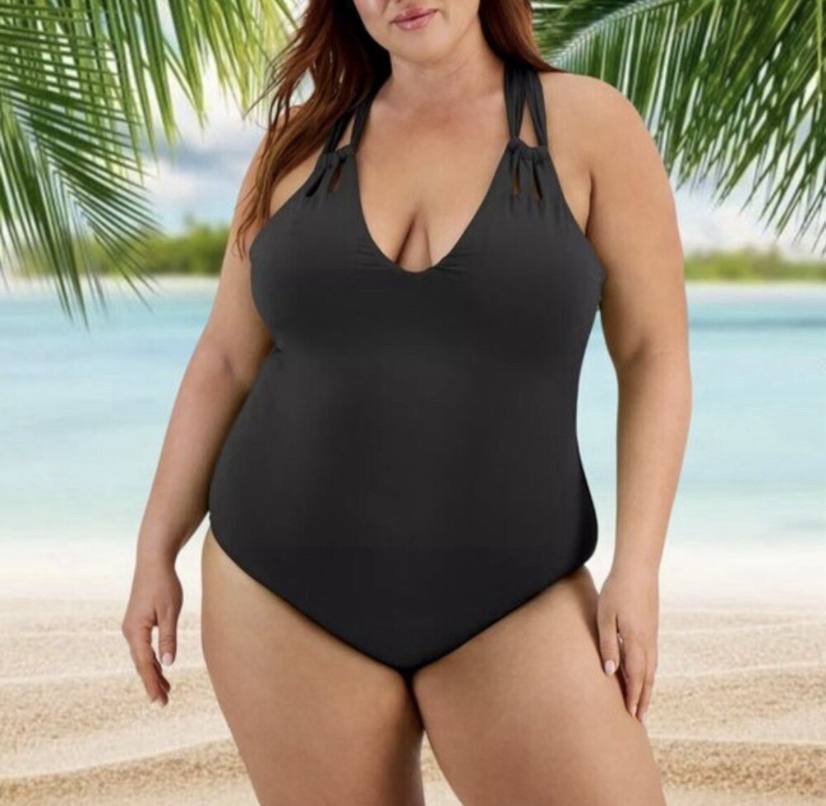 Becca Black Etc Plus Size Color Code Double Strap… - image 1