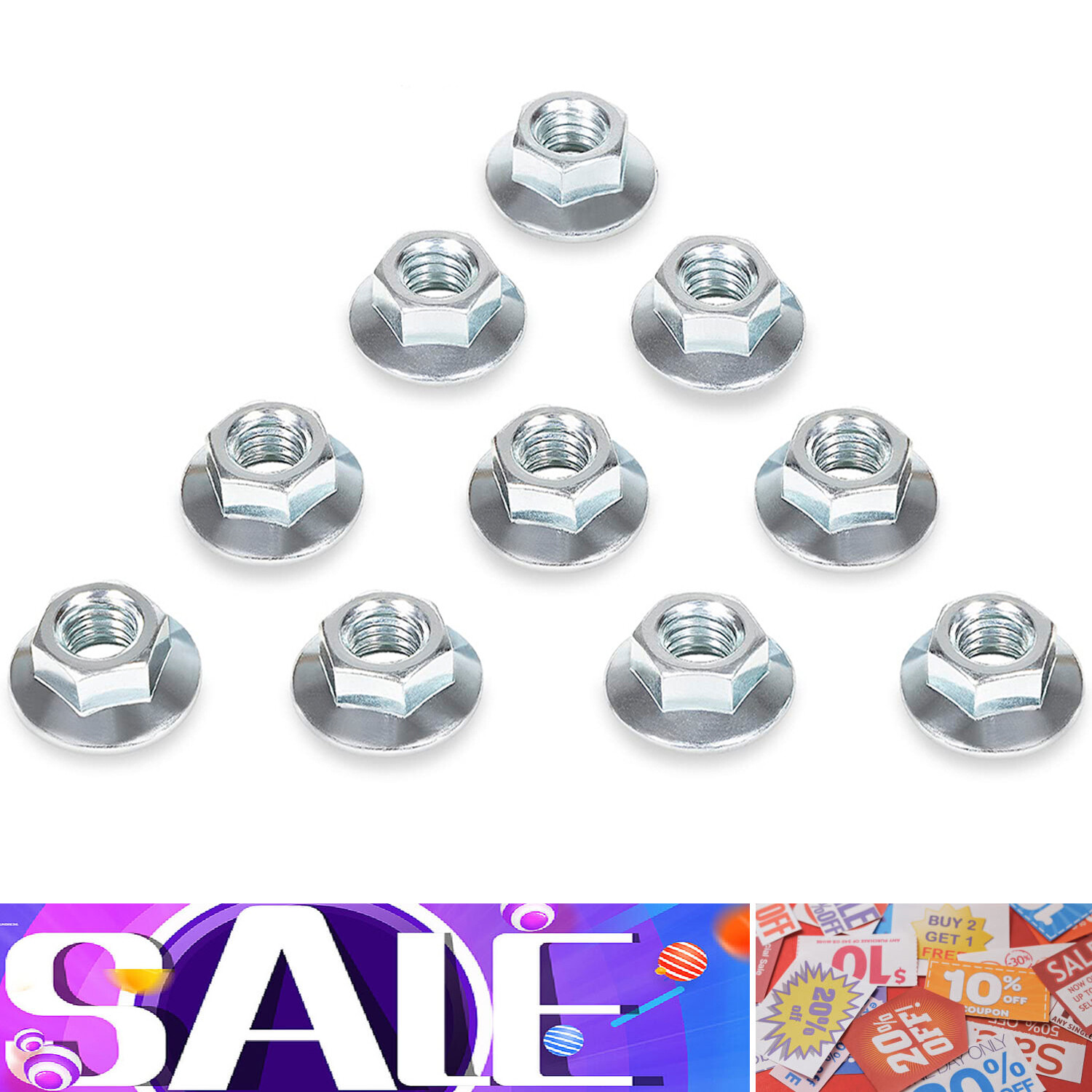 M142955 Lock Nuts 10PC Set for John Deere 2025 4210 GT322 GX255 LA150 LX280 S240