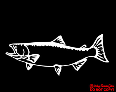 KING SALMON FISH Vinyl Decal Sticker Car Window Wall Bumper Chinook Fly Fishing