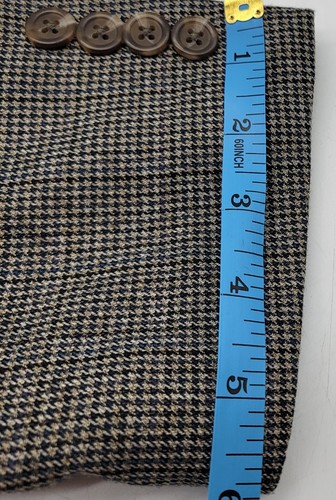 CHAPS Jacket Mens 42L Gray Plaid Houndstooth Blazer Modern Career Preppy Formal - Picture 7 of 13