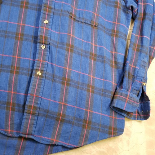 VTG 80s 90s High Sierra Flannel Shirt Sz Lg Mervyns Blue Plaid See Pics - Picture 3 of 13