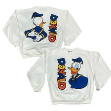 Vintage Disney Designs Donald Duck Sweatshirt Crewneck Size XL Double Sided 90s