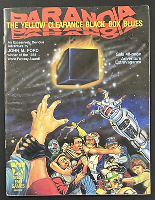Paranoia RPG: Yellow Clearance Black Box Blues 80103 WEG 1985 used complete fair
