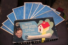 VTG 1939 WHITMANS 20 Blueprints Things To Make BOXED WOODWORKING CRAFT SET DIY