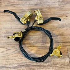 Rare Magura Marta GOLD Disc Brake Levers and Calipers Carbon