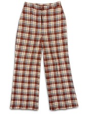 1970s Womens High Waisted Bell Bottom Pants Rust Orange Hippie Boho 27x28