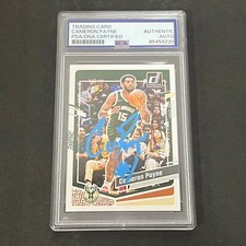 2023-2024 Panini Donruss #7 CAMERON PAYNE Signed Card AUTO PSA Slabbed Milwaukee