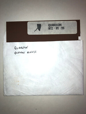 Vintage QUARXON PC DOS 1985 RARE Apple/C64 Computer Video Game Software, 5.25''