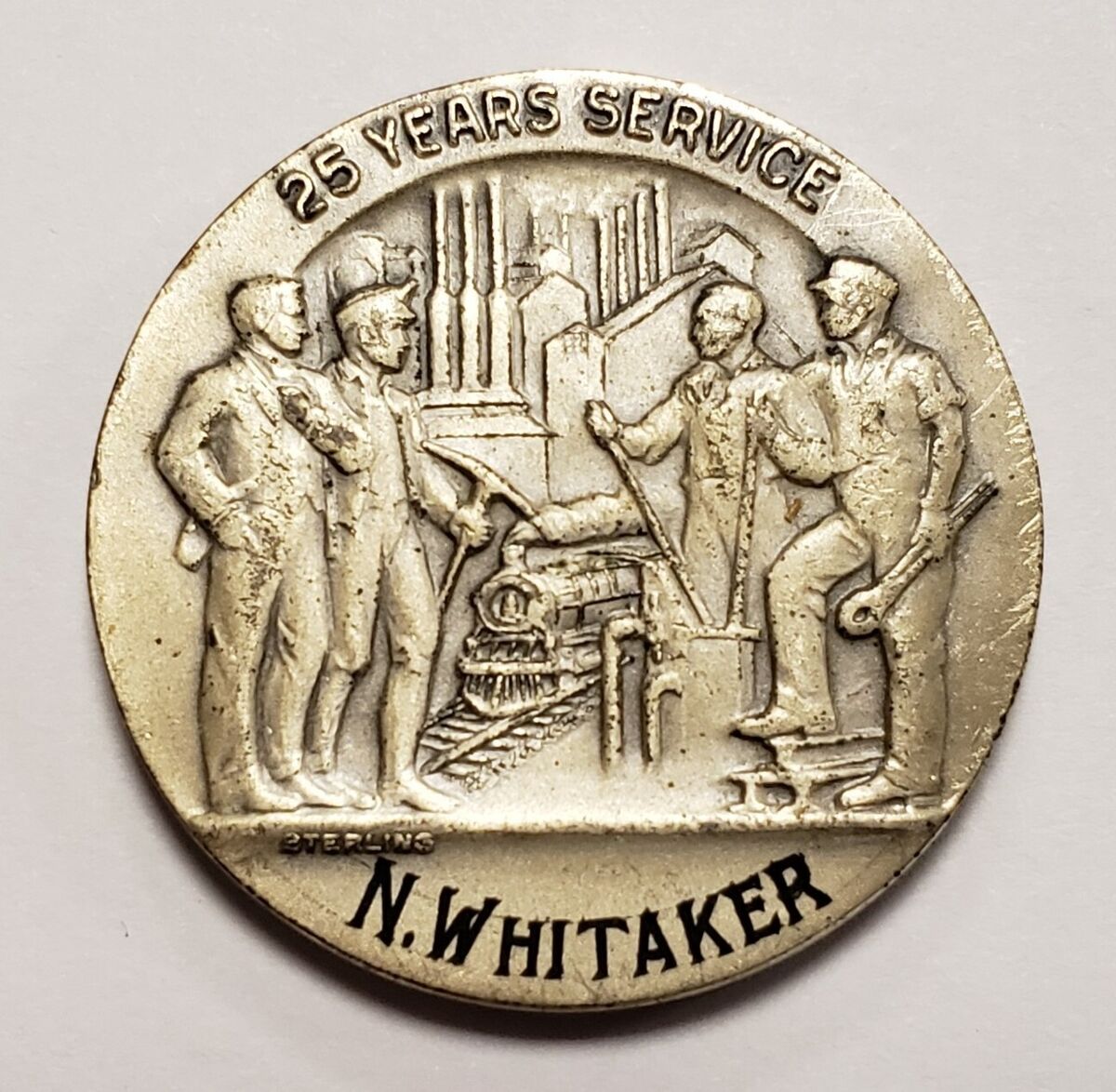 US Steel Corporation 25 Years Service Silver Medal US Steel Corporation 25 Years Service Silver Medal
