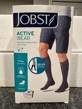 JOBST Activewear 20-30 mmHg Knee High Compression Socks Size Large Cool Black