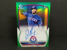 2023 Bowman #CPA-AM Andres Mesa, Rangers - Green Refractor Autograph (68/99)