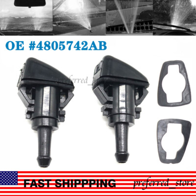 #ad 2x Windshield Wiper Washer Nozzle For Dodge RAM 1500 2500 Chrysler Town Country $6.99
