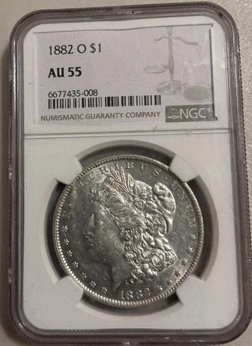 Very Rare 1882 Certified O Strong NGC AU55 Morgan Silver Dollar