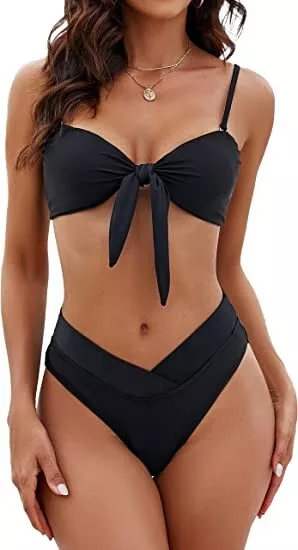 High waisted tie clearance bikini