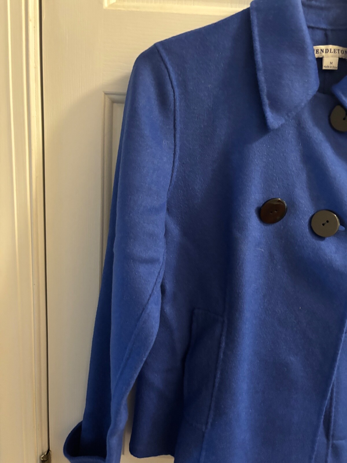 Pendleton Blue Double Breasted 100% Wool Jacket w… - image 2