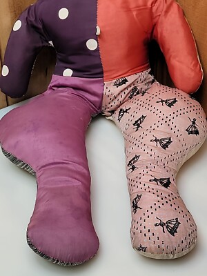 Vintage 1950s Clown Jester Fabric Cloth Circles Rag Doll