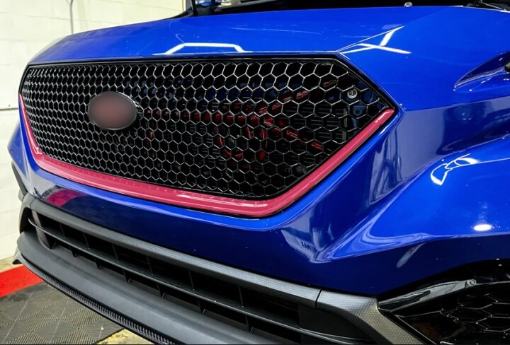 Front Bumper Black Grille Grill Red Trim Stripe Assembly FIT 2022-23 Subaru WRX