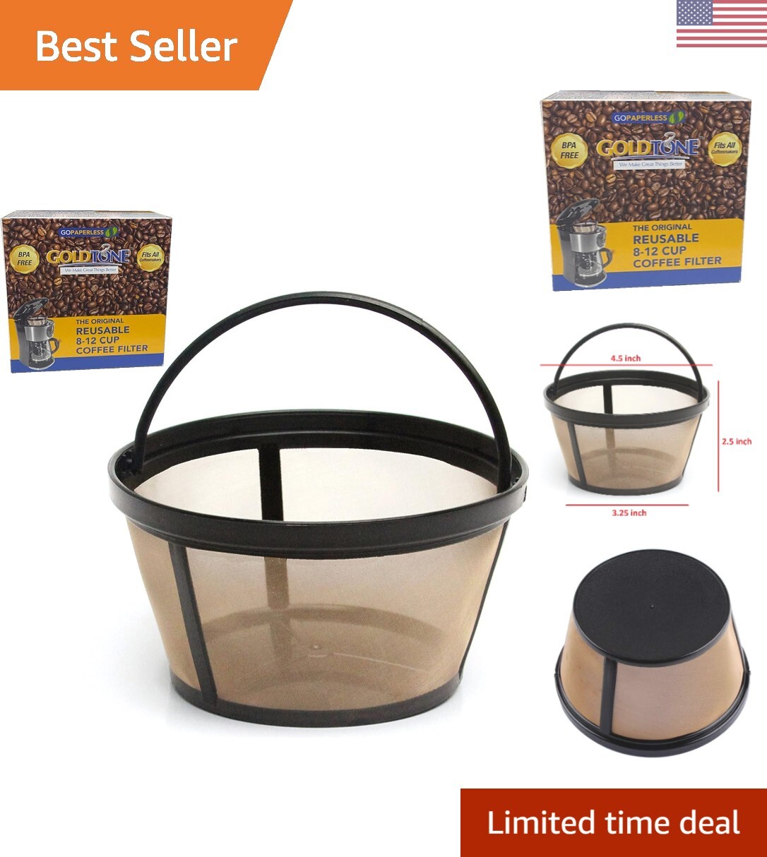 Reusable Basket Coffee Filter Fits Most 812 Cup Mr. Coffee Makers
