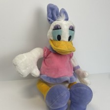 Disney Store Daisy Duck Plush Stuffed Animal Pink Shirt Purple Bow 12  